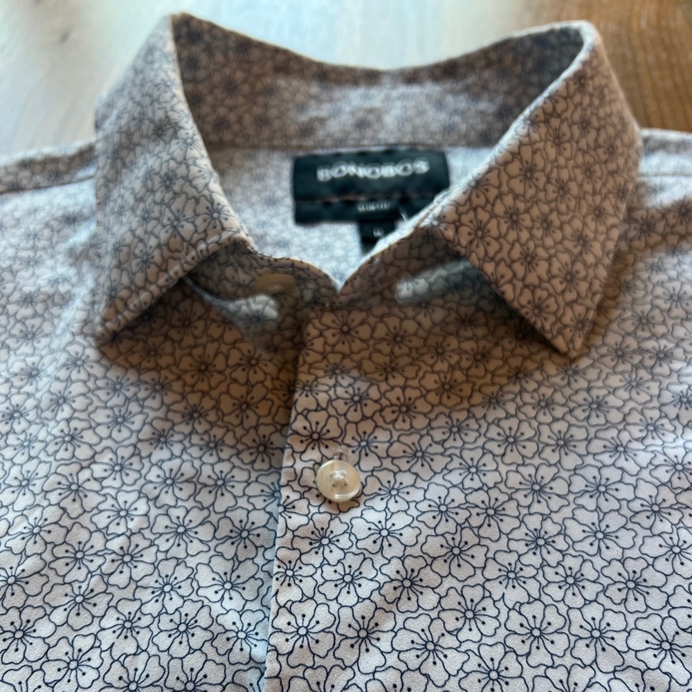 Bonobos Mens Medium Slim Fit Long Sleeve Button Down